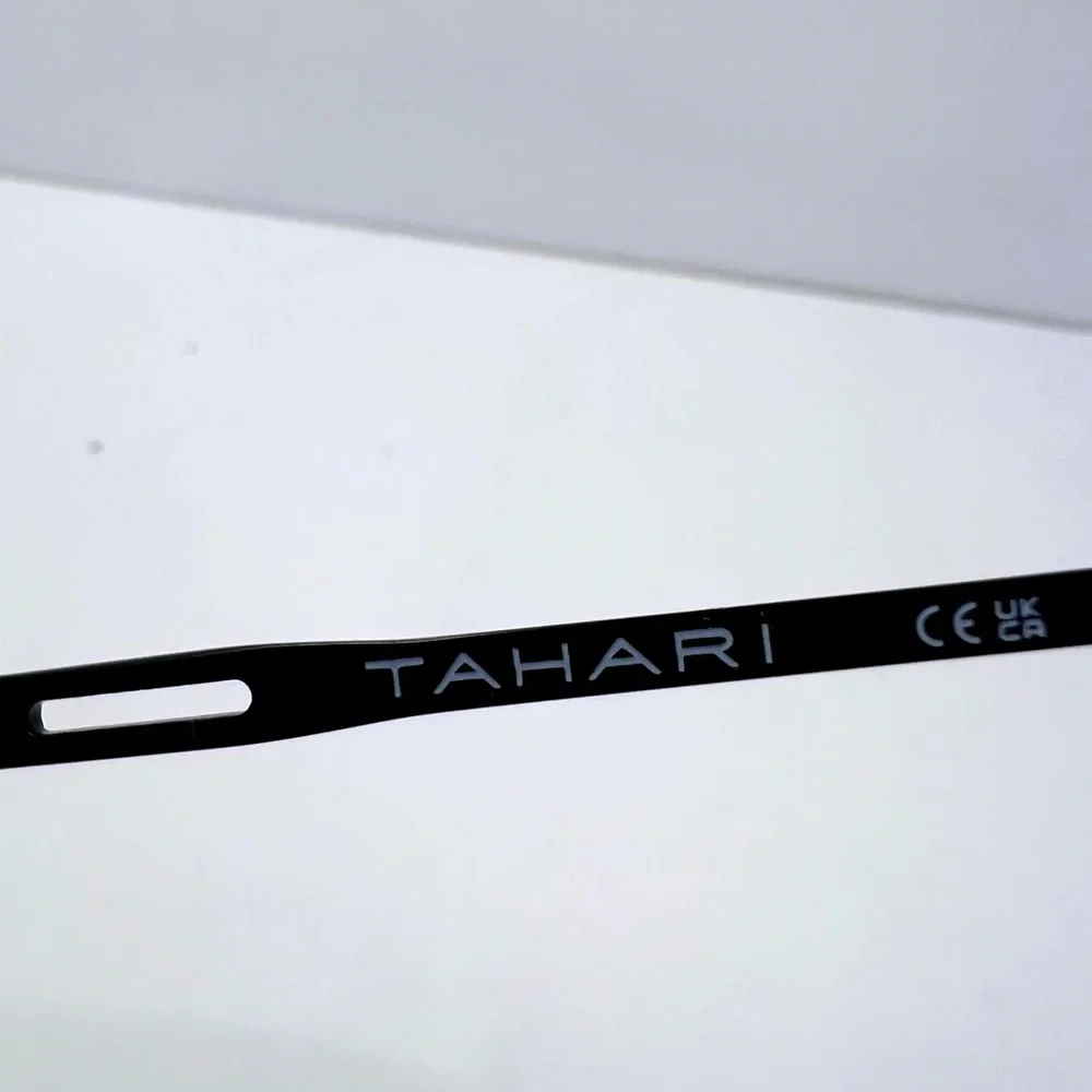 ⭐️TAHARI💯MENS MATT BLACK METAL SUNGLASSES, UNIQUE LENSES & FADING PURPLE COLOR
